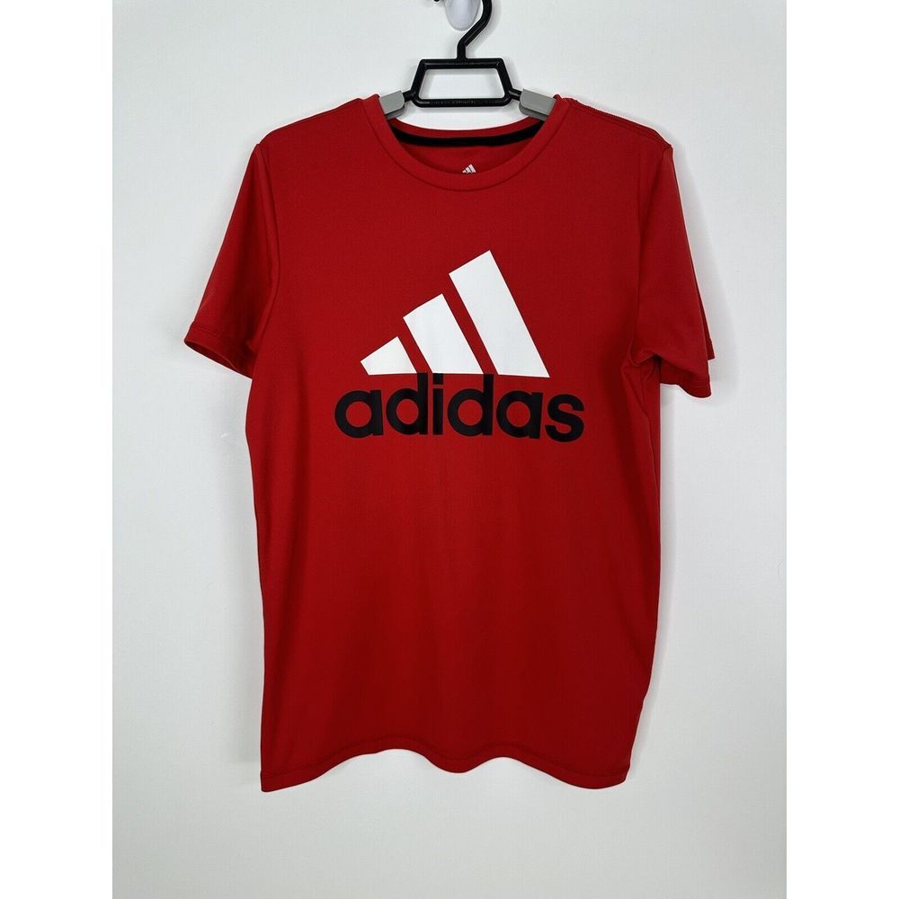 Adidas Shirt Youth Large Casual Outdoor Preppy Sport‎ Lightweight Logo Red Kids